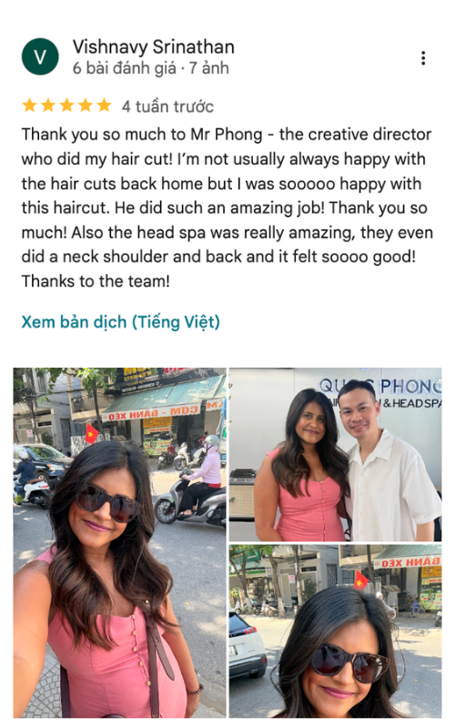 5-star Google review from Vishnavy Srinathan