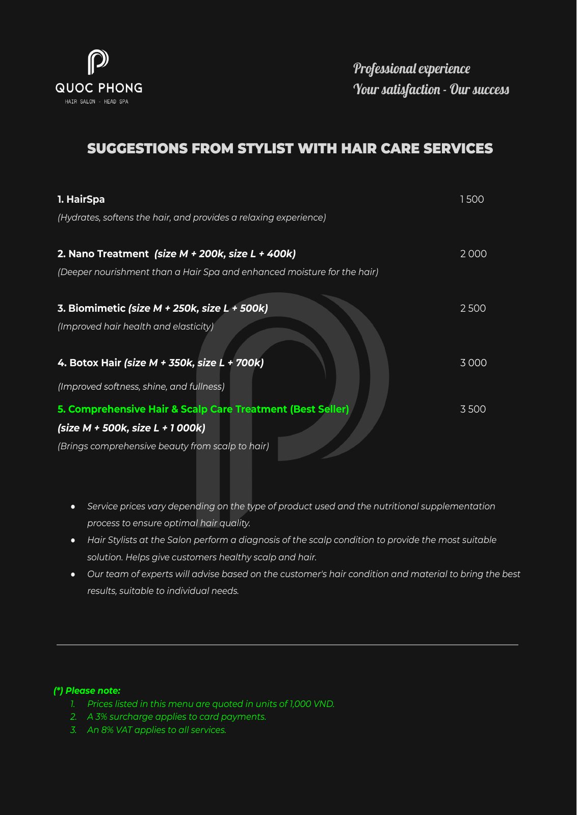 Price list page 5 of 18