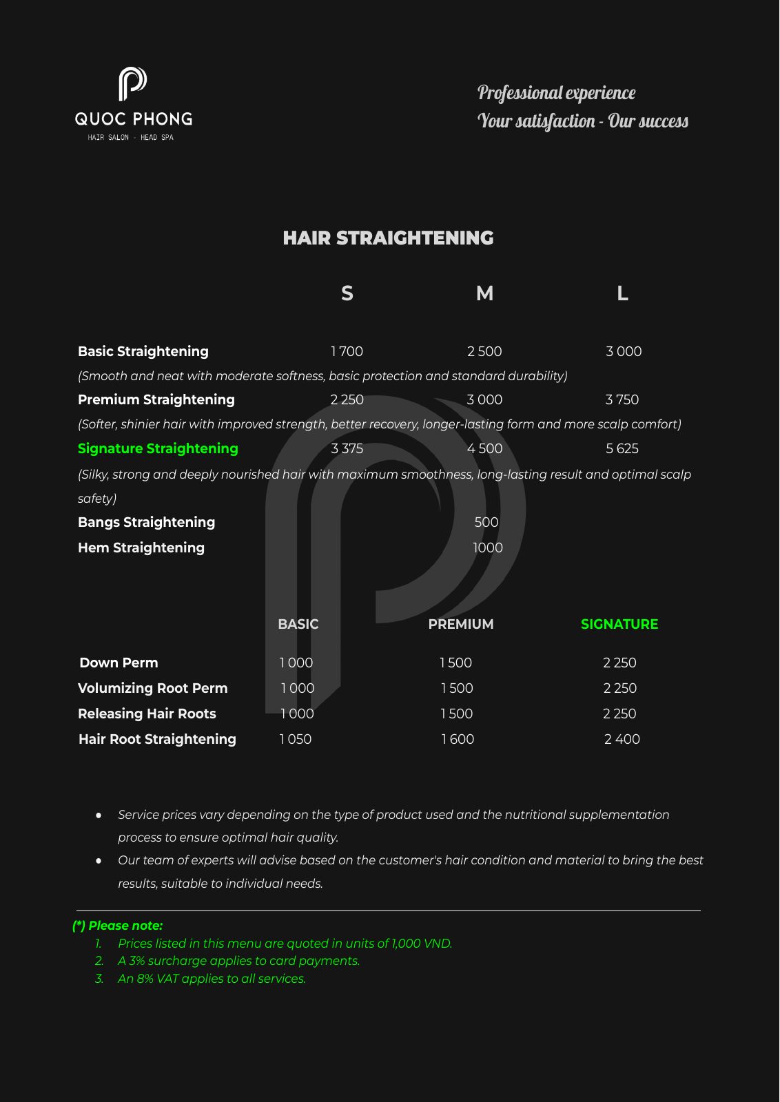 Price list page 8 of 18