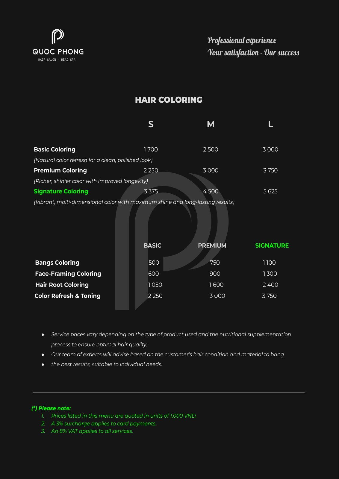Price list page 10 of 18